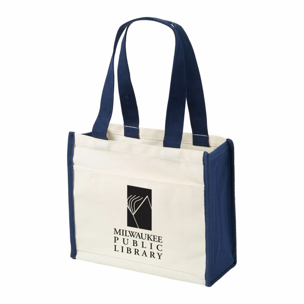 14 oz coventry cotton canvas tote bag with logo in front